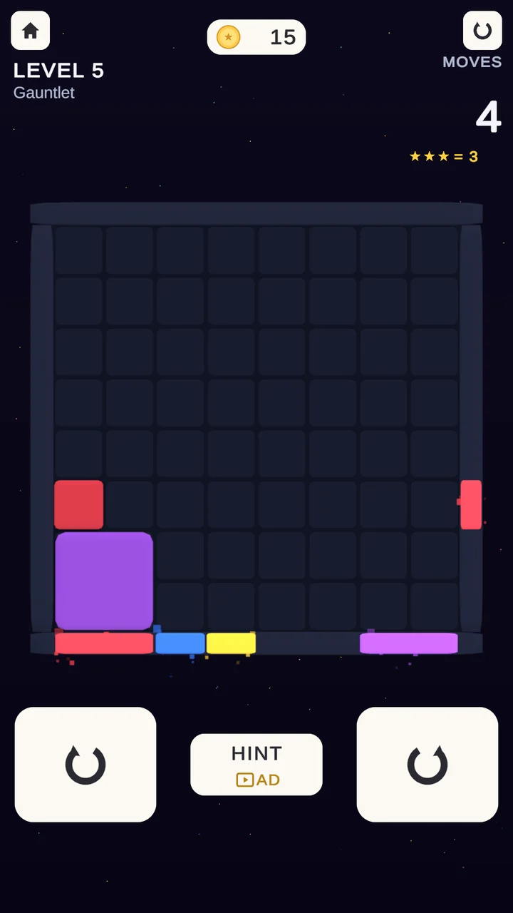 Blocks settled after the spin